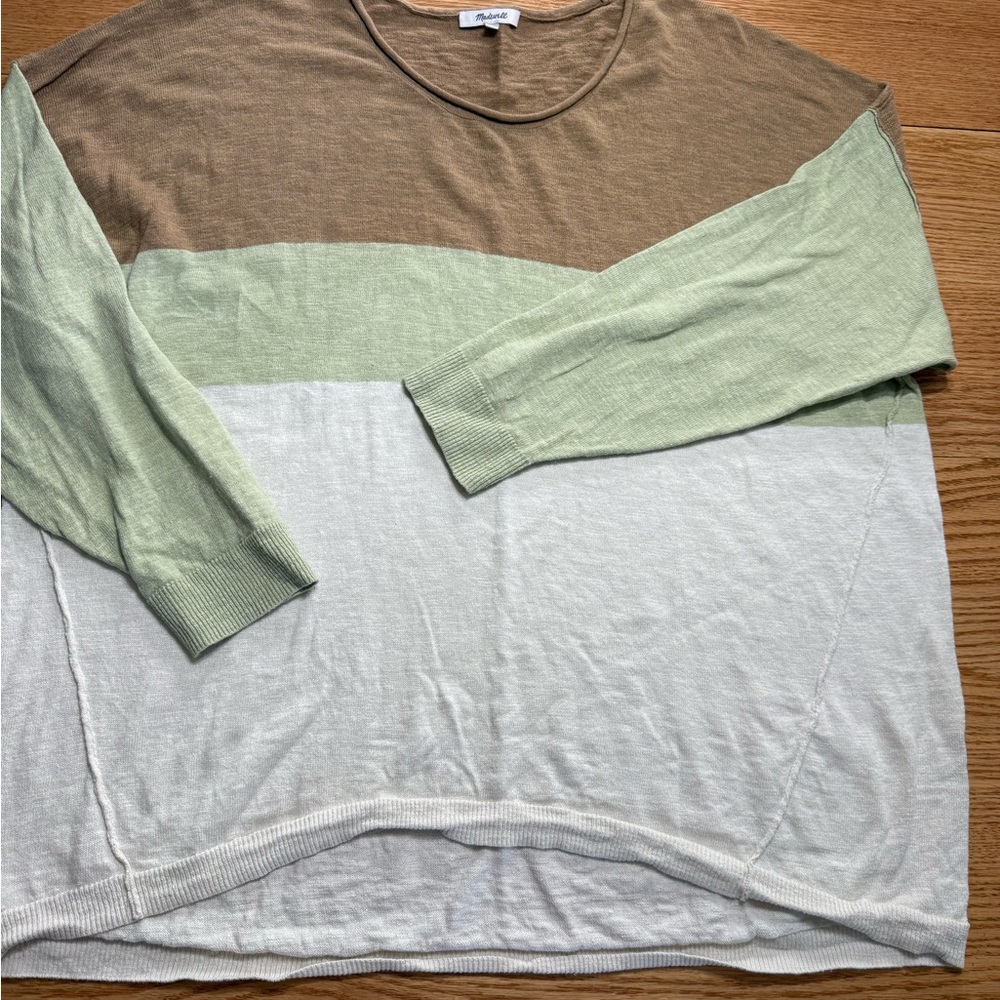 Madewell Color Blocked Sweater Size 2X Roll Neck Lightweight